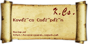 Kovács Csépán névjegykártya
