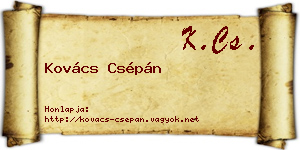 Kovács Csépán névjegykártya